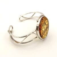 Light Cognac Amber Bangle Bracelet