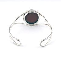 Round Cherry Amber Open Bangle Bracelet