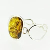 Green Amber Bangle Bracelet
