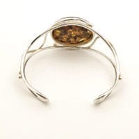Green Amber Bangle Bracelet