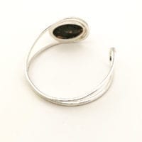 Oval Dark Green Amber Bangle Bracelet