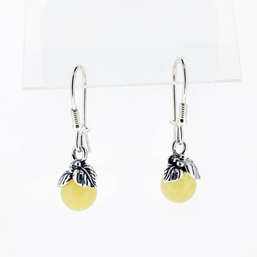 French Hook Dangling Butterscotch Amber Earrings