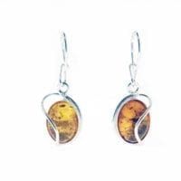French Hook Dangling Cognac Amber Earrings