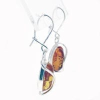 French Hook Dangling Cognac Amber Earrings