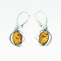French Hook Dangling Cognac Amber Earrings