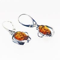 French Hook Dangling Cognac Amber Earrings