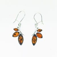 Cognac Amber French Hook Dangling Earrings