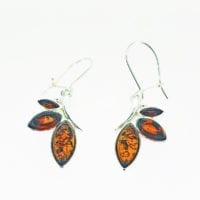 Cognac Amber French Hook Dangling Earrings