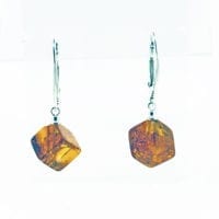 Cognac Amber French Hook Dangling Earrings