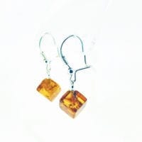 Cognac Amber French Hook Dangling Earrings