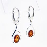 Cognac Amber French Hook Dangling Earrings