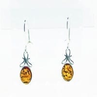 Cognac Amber French Hook Dangling Earrings