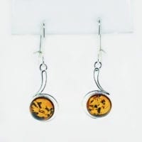 Cognac Amber French Hook Dangling Earrings