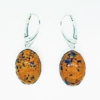 Cognac Amber French Hook Dangling Earrings