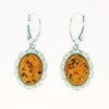 Cognac Amber French Hook Dangling Earrings