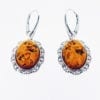 Cognac Amber French Hook Dangling Earrings - Image 2