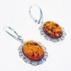 Cognac Amber French Hook Dangling Earrings - Image 3