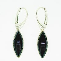 Simple Marquise Cherry Amber Set In Sterling Silver Dangling Earrings