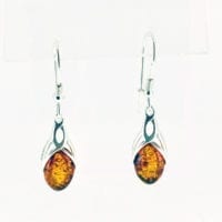 Cognac Amber French Hook Dangling Earrings
