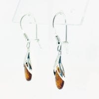 Cognac Amber French Hook Dangling Earrings