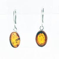 Cognac Amber French Hook Dangling Earrings