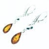 Fancy Flat-Cut Tear-Drop Shape Cognac Amber Dangling Earrings - Image 2