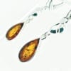 Fancy Flat-Cut Tear-Drop Shape Cognac Amber Dangling Earrings - Image 3