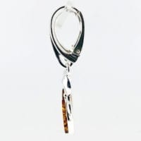 Fancy Flat-Cut Oval Shape Cognac Amber Dangling Earrings
