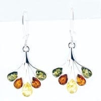 Multi-color Amber French Hook Dangling Earrings