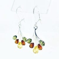 Multi-color Amber French Hook Dangling Earrings