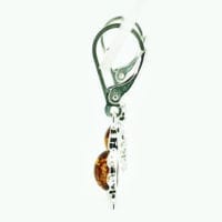 Cognac Amber Set in Sterling Silver Sun Earrings