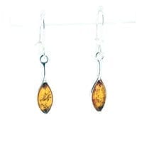 Cognac Amber French Hook Dangling Earrings