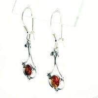 Cognac Amber French Hook Dangling Earrings