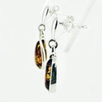 Cognac Amber Tear-Drop Shape Dangling Earrings