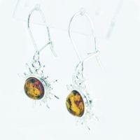Cognac Amber Dangling Sun Earrings
