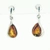 Cognac Amber Tear-Drop Shape Dangling Earrings