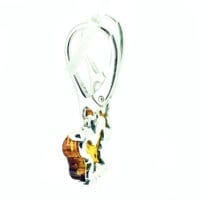 Cognac Amber butterfly Shape Dangling Earrings