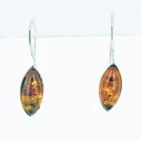 Cognac Amber French Hook Dangling Earrings