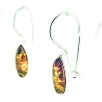 Cognac Amber French Hook Dangling Earrings