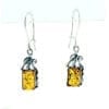 Cognac Amber Picture Frame Design Dangling Earrings