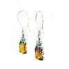 Cognac Amber Picture Frame Design Dangling Earrings - Image 2