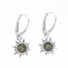 Green Amber Dangling Sun Earrings - Image 2