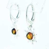 Cognac Amber Dangling Sun Earrings