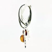 Cognac Amber Dangling Sun Earrings
