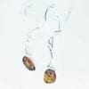 Oval Shape Cognac Amber Dangling Earrings - Image 2