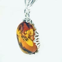 Oval Shape Cognac amber Dangling Earrings