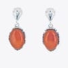 Oval Shape Cherry amber Dangling Earrings