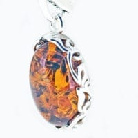 Oval Cognac Amber Dangling Earrings