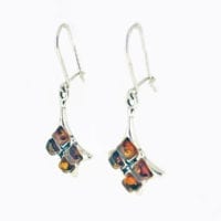 Cognac Amber Diamond Shape Design Dangling Earrings