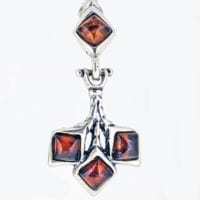 Cognac Amber Fan Shape Design Dangling Earrings